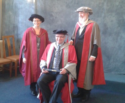 2015 - With Professors Julie Coleman and Gordon Campbell DLitt Leicester.jpg